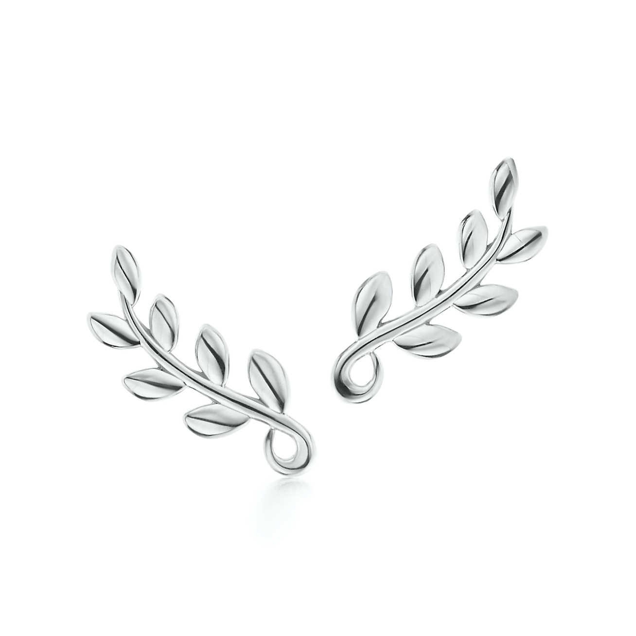 Olive leaf hoop earrings tiffany clearance