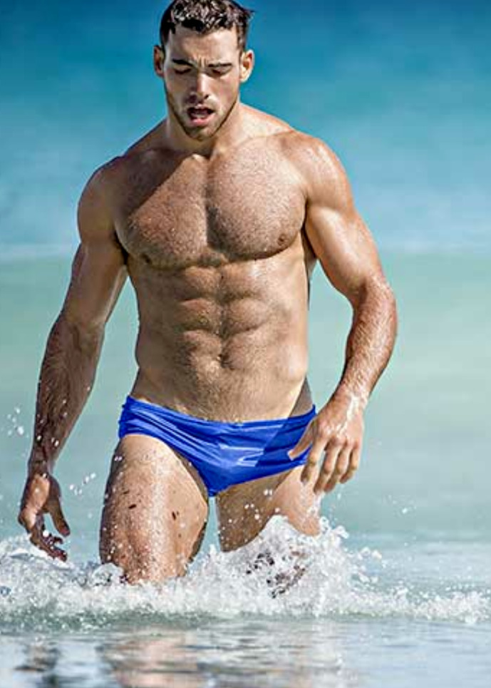 AussieBum Retro Style Nylon Mens Swimsuit Brief cut 3.5" sides 70s Olympic cut 