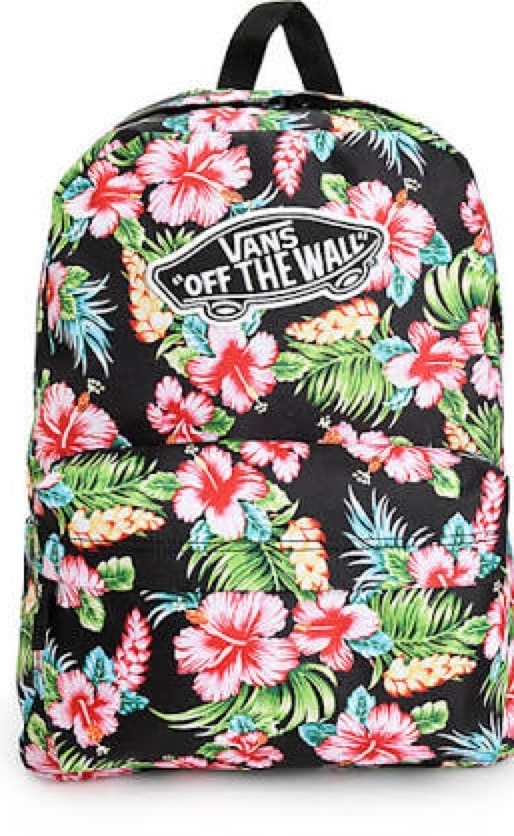 vans realm racing red & checkerboard flame backpack