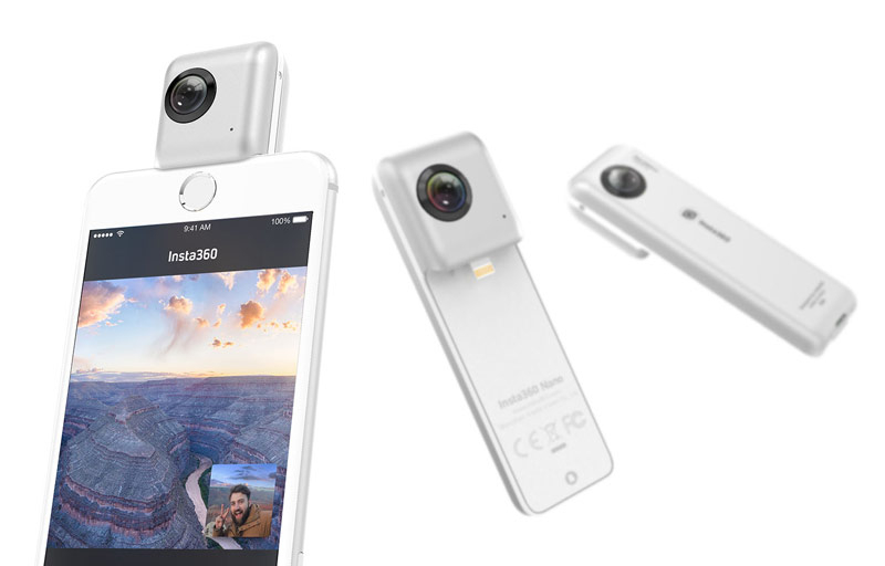Insta360 Nano 3K 360 Degree Dual Lens Camera for iPhone Pearl White