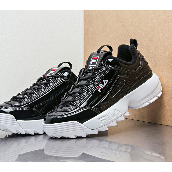 black patent fila