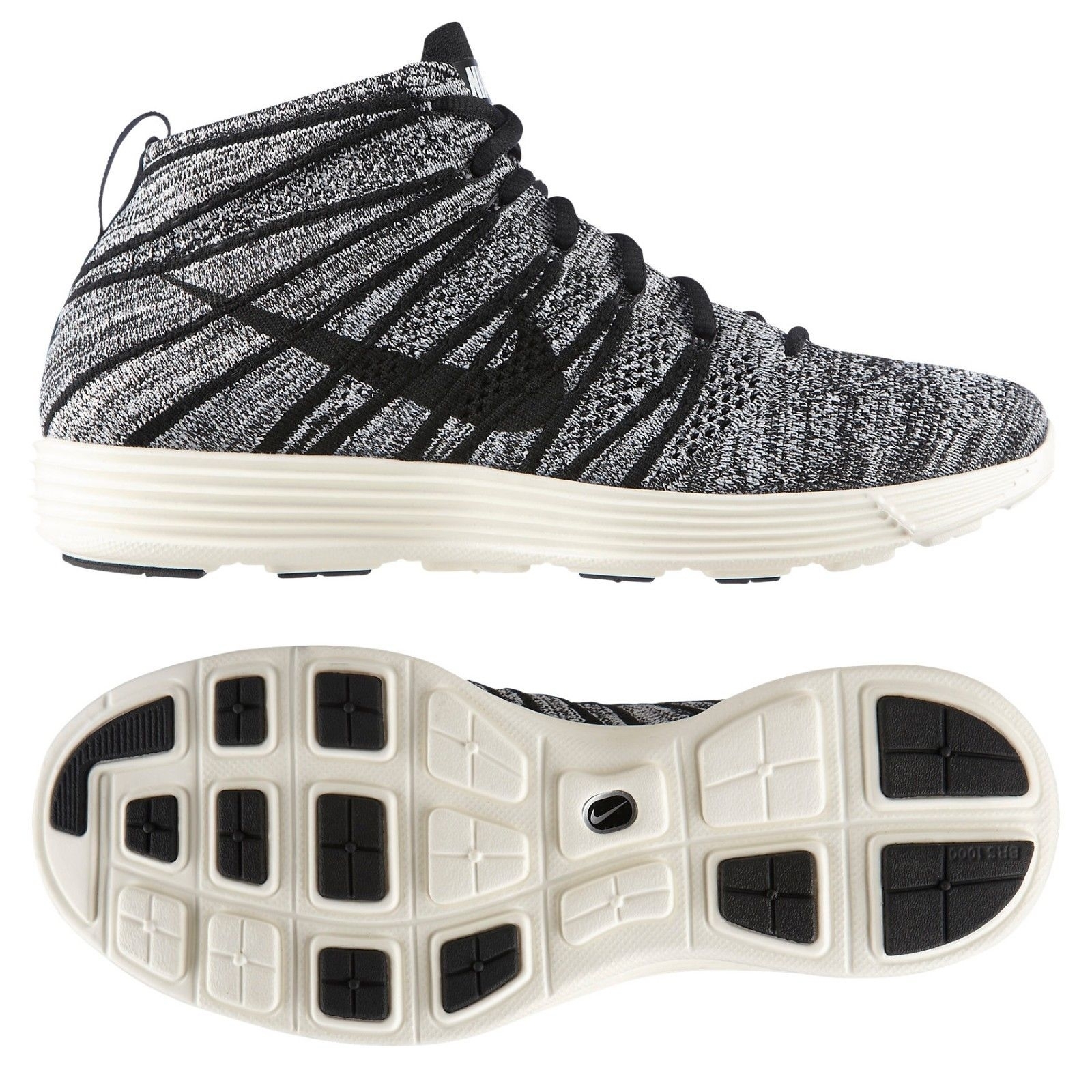 nike lunar flyknit chukka black/white-sail
